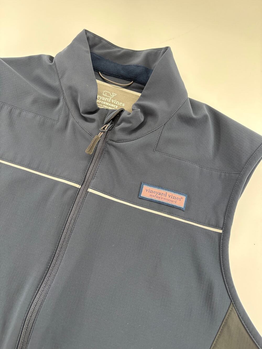 Vineyard Vines Performance Vest Mens L Navy Full Zip Lined Golf